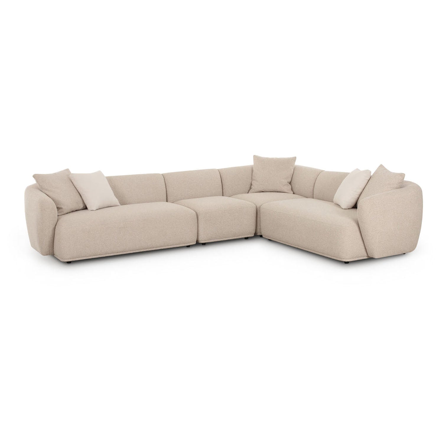 TOV Furniture Sylvie 4-Piece Cream Boucle Sectional Sofa