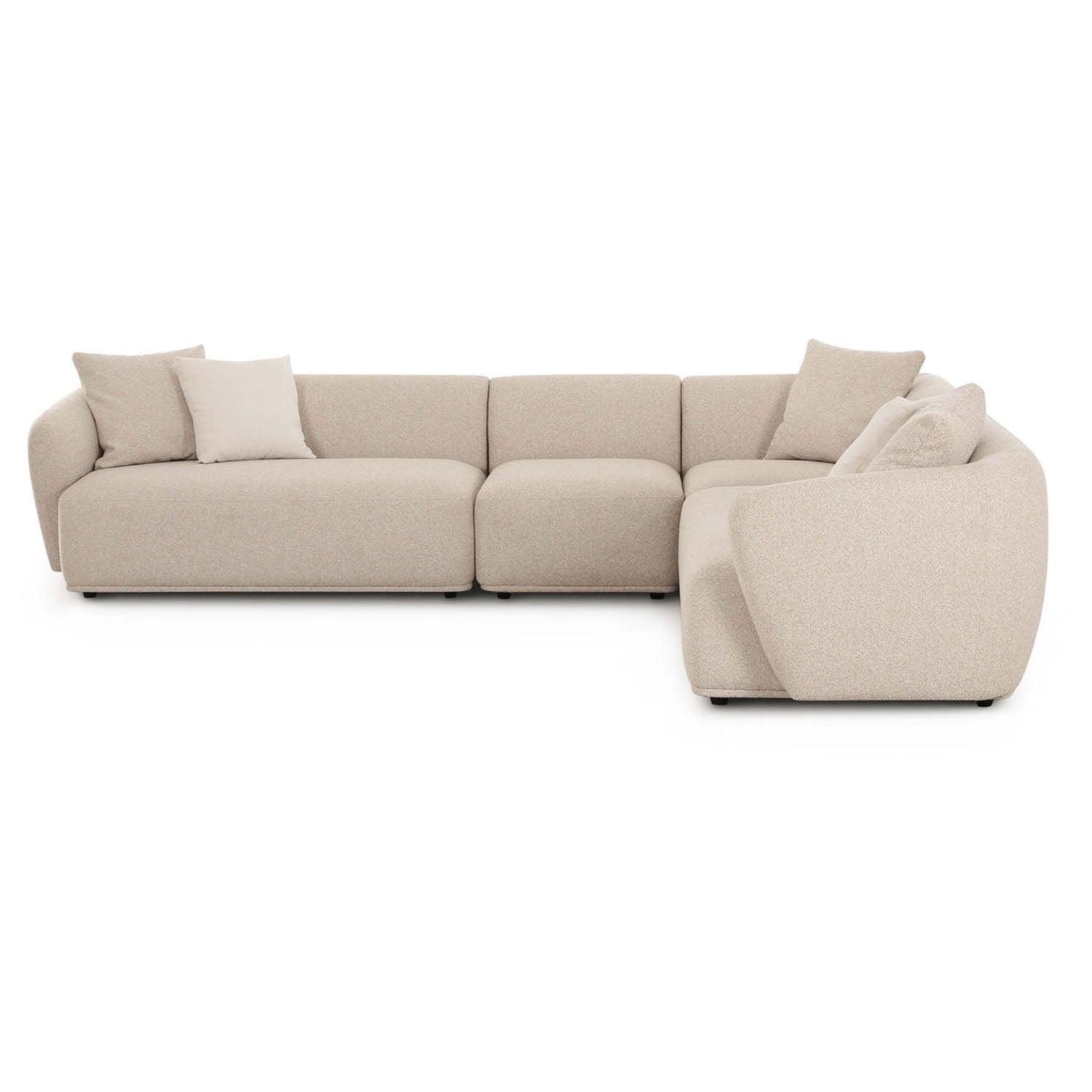 TOV Furniture Sylvie 4-Piece Cream Boucle Sectional Sofa