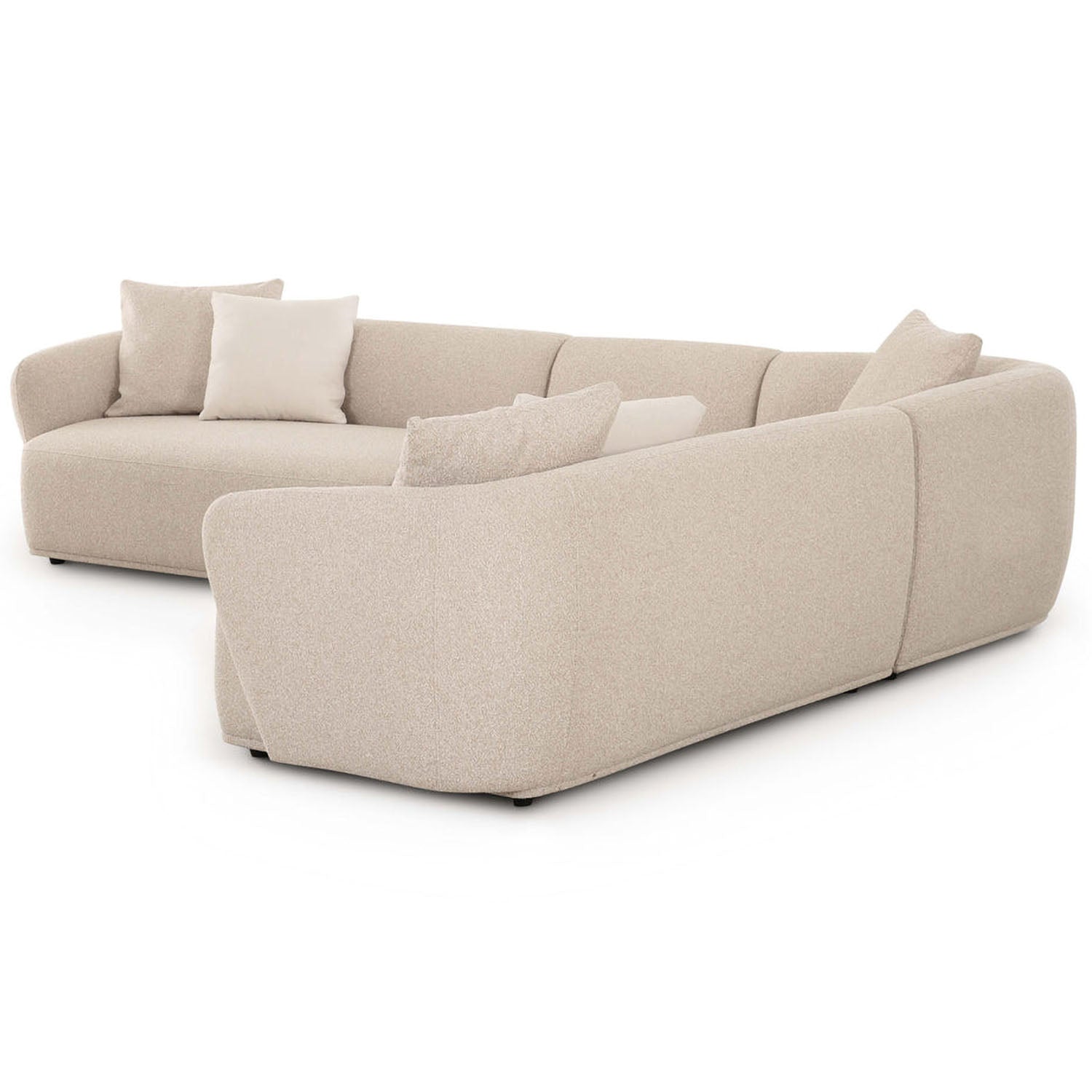 TOV Furniture Sylvie 4-Piece Cream Boucle Sectional Sofa
