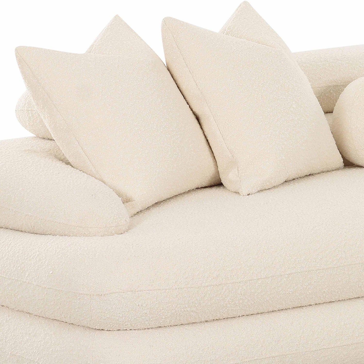 TOV Furniture Lulu Cream Boucle Modular Chaise Sectional Sofa