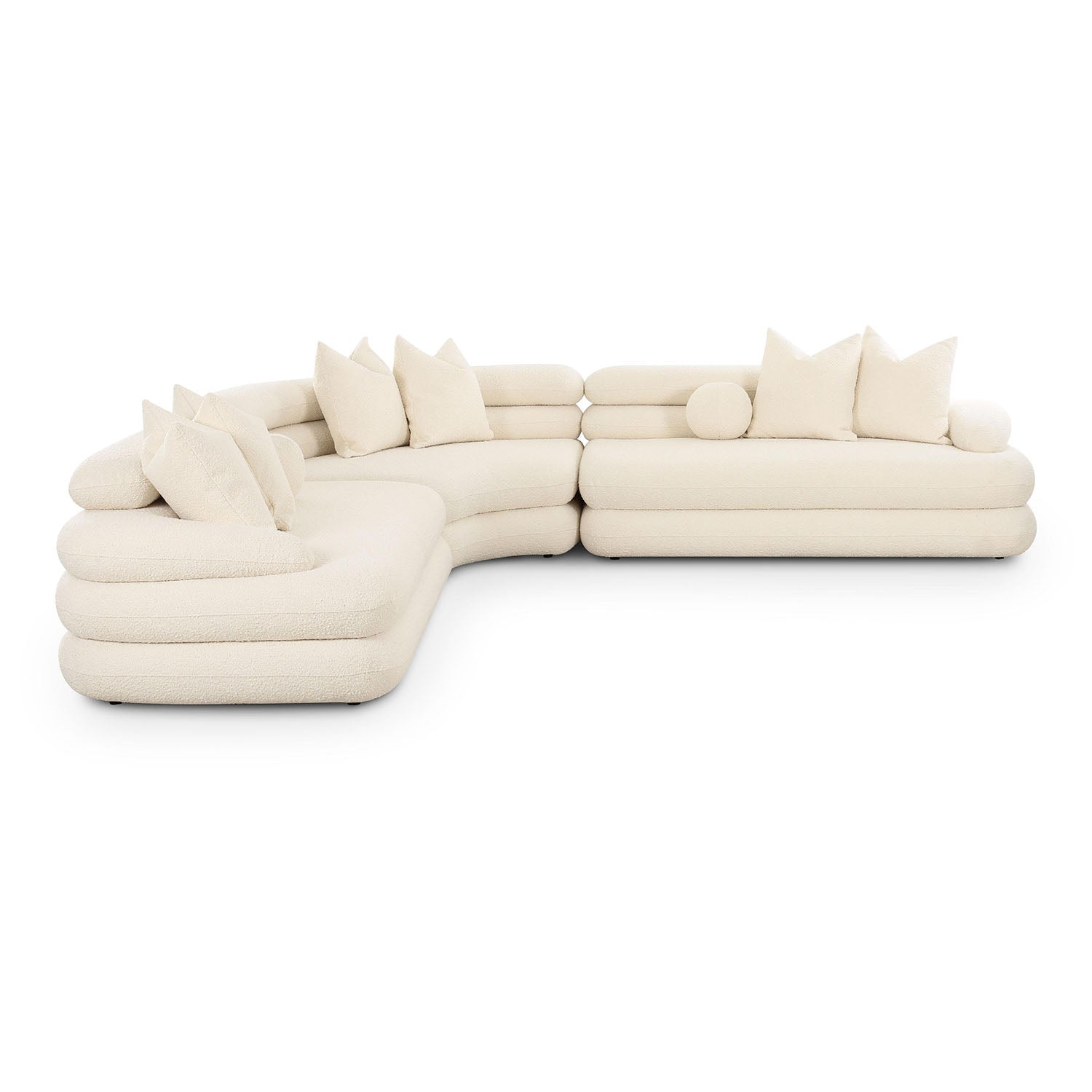 TOV Furniture Lulu Cream Boucle Modular Curved Sectional Sofa