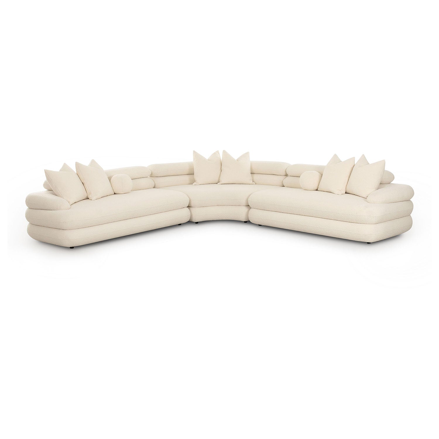 TOV Furniture Lulu Cream Boucle Modular Curved Sectional Sofa