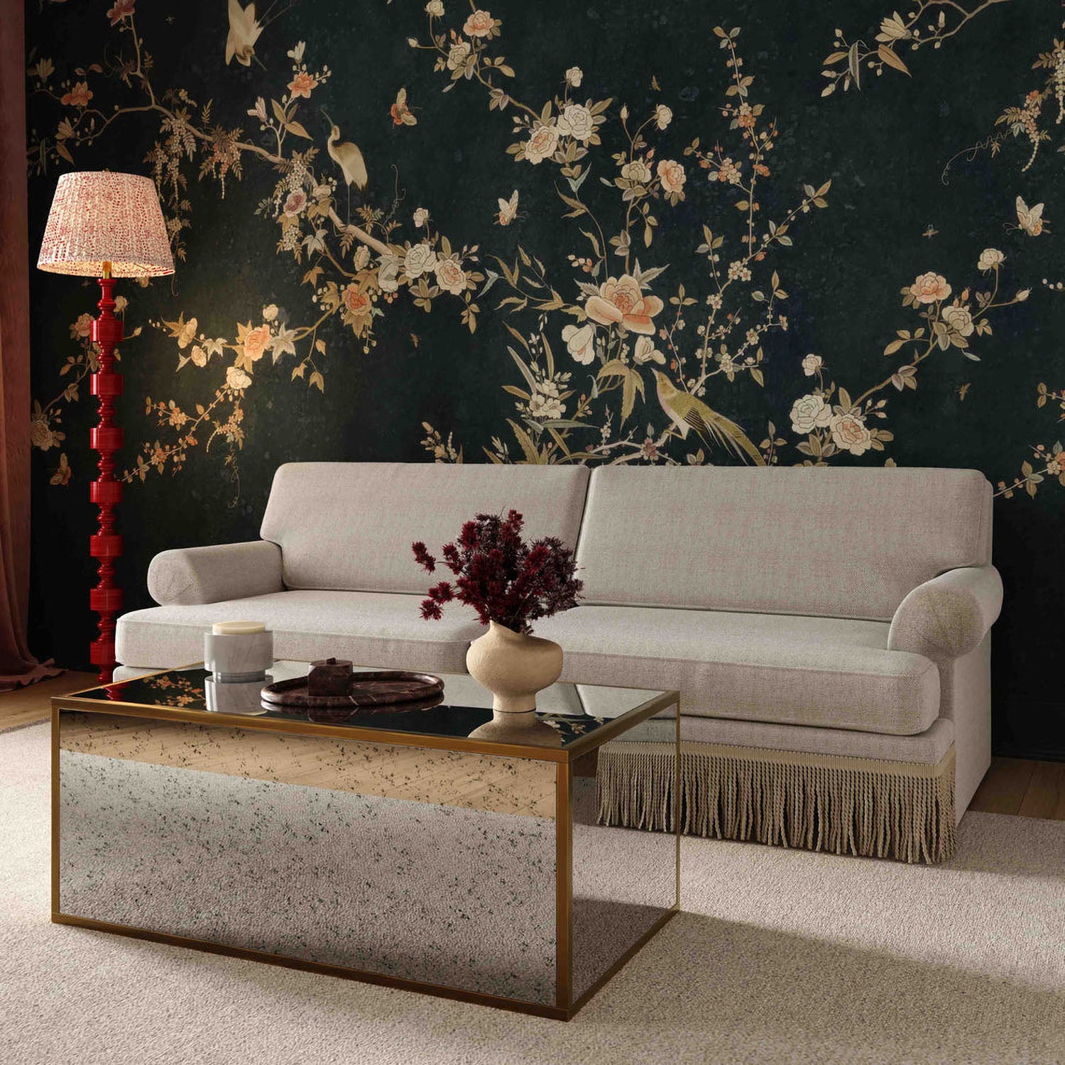 TOV Furniture Yvette Warm Grey Boucle Sofa