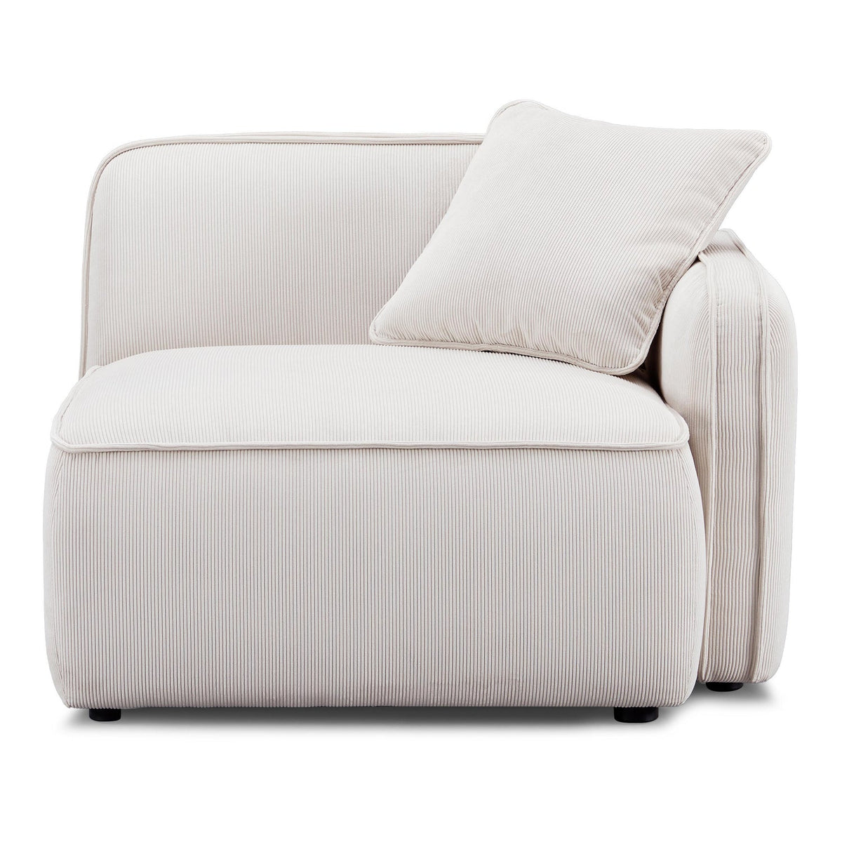 TOV Furniture Travie White Sand Performance Corduroy Velvet RAF Corner Chair