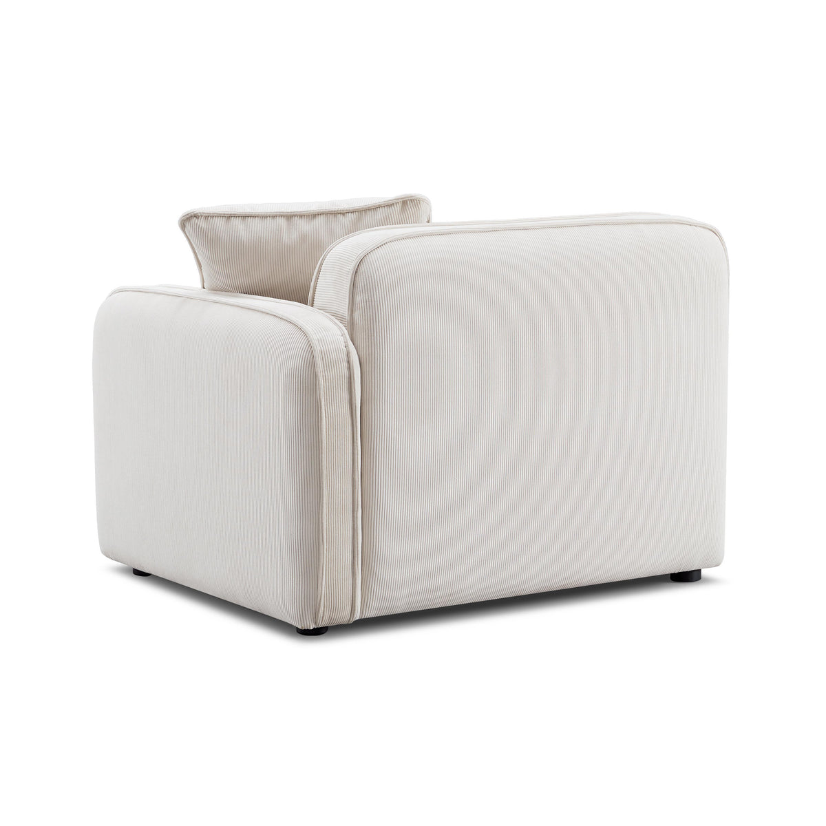 TOV Furniture Travie White Sand Performance Corduroy Velvet RAF Corner Chair
