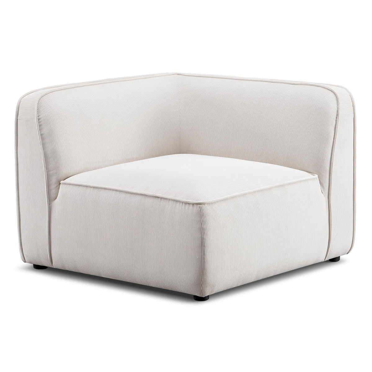 TOV Furniture Travie Performance Corduroy Velvet Corner Chair in white sand, primary view