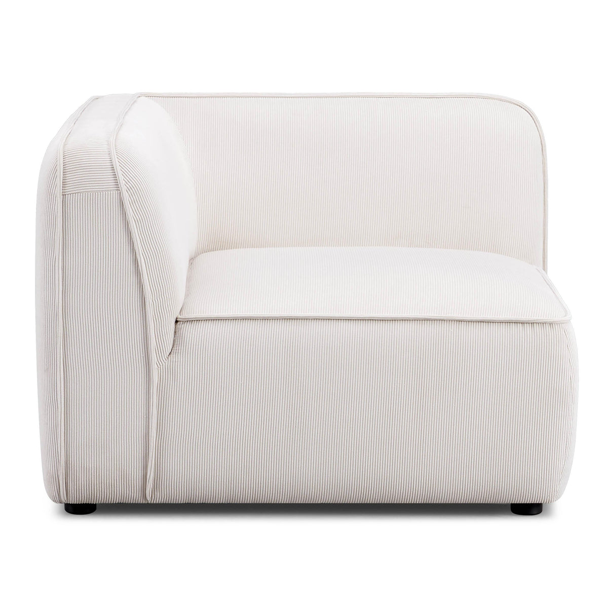 TOV Furniture Travie White Sand Performance Corduroy Velvet Corner Chair