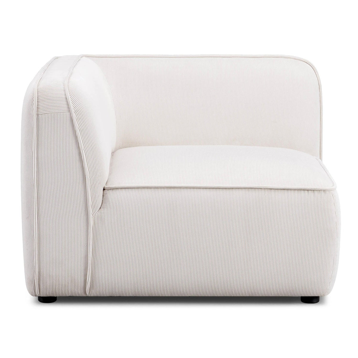 TOV Furniture Travie White Sand Performance Corduroy Velvet Corner Chair