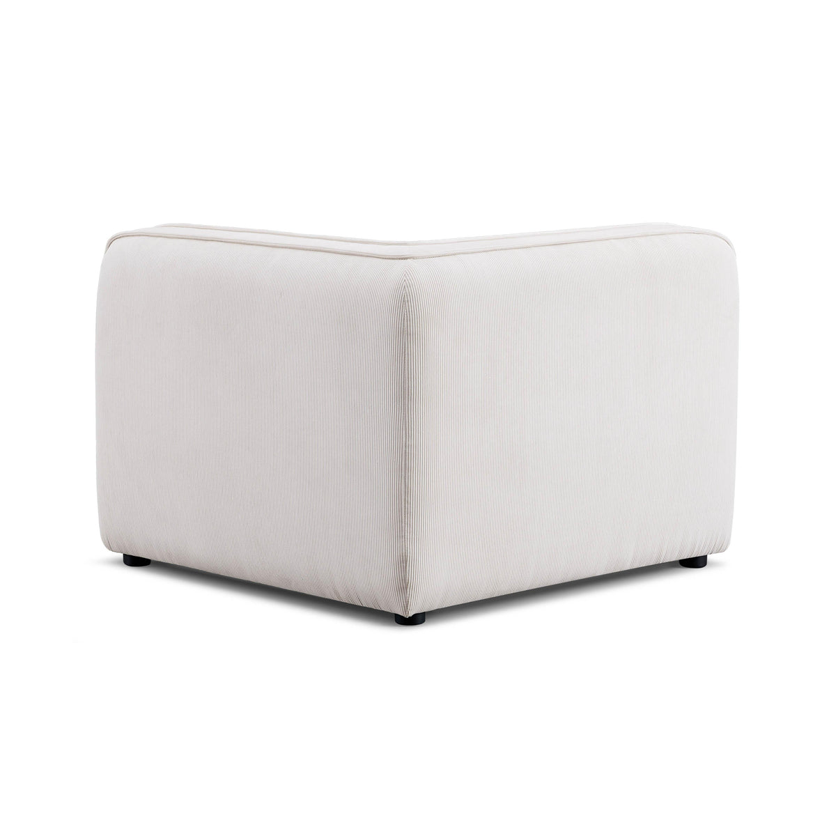 TOV Furniture Travie White Sand Performance Corduroy Velvet Corner Chair