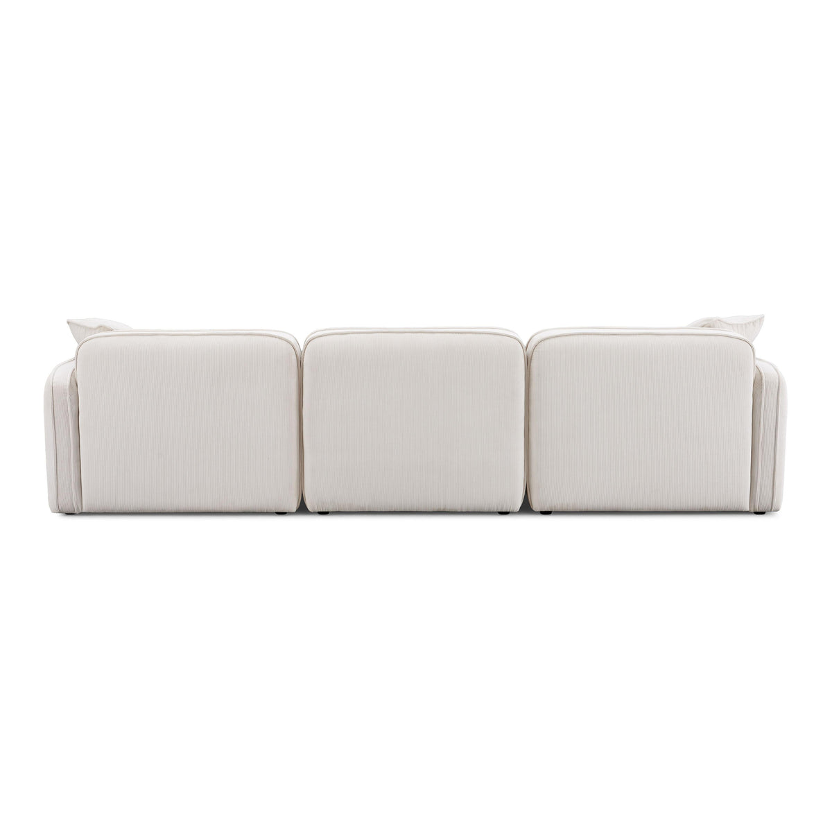 TOV Furniture Travie White Sand Performance Corduroy Velvet 4-Piece Modular Sectional Sofa