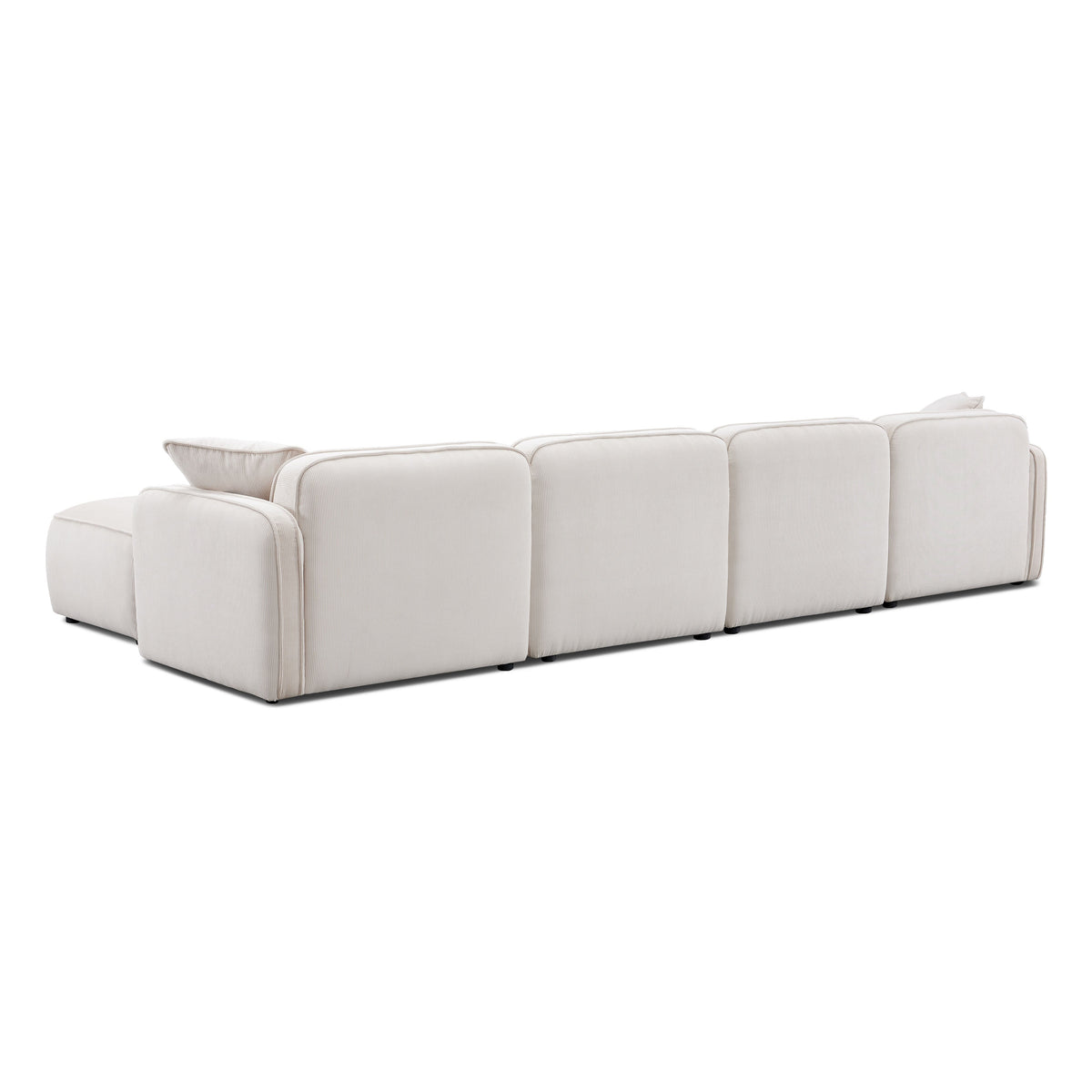 TOV Furniture Travie White Sand Performance Corduroy Velvet  6-Piece Modular U-Sectional Sofa