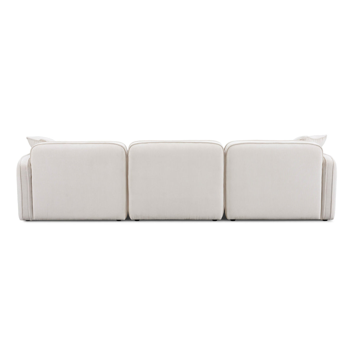 TOV Furniture Travie White Sand Performance Corduroy Velvet Modular Sofa