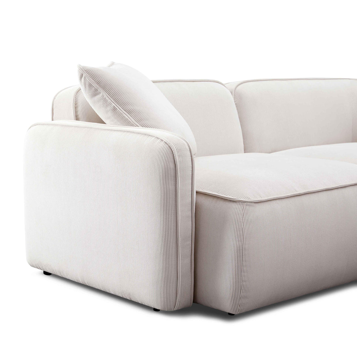 TOV Furniture Travie White Sand Performance Corduroy Velvet Modular Sofa