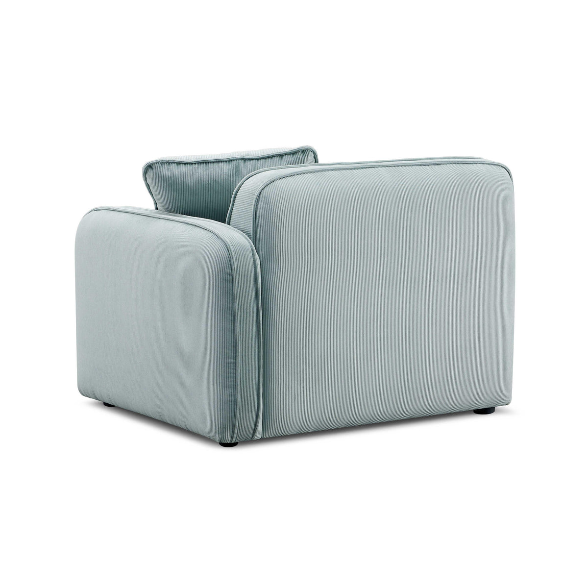 TOV Furniture Travie Sea Blue Performance Corduroy Velvet RAF Corner Chair