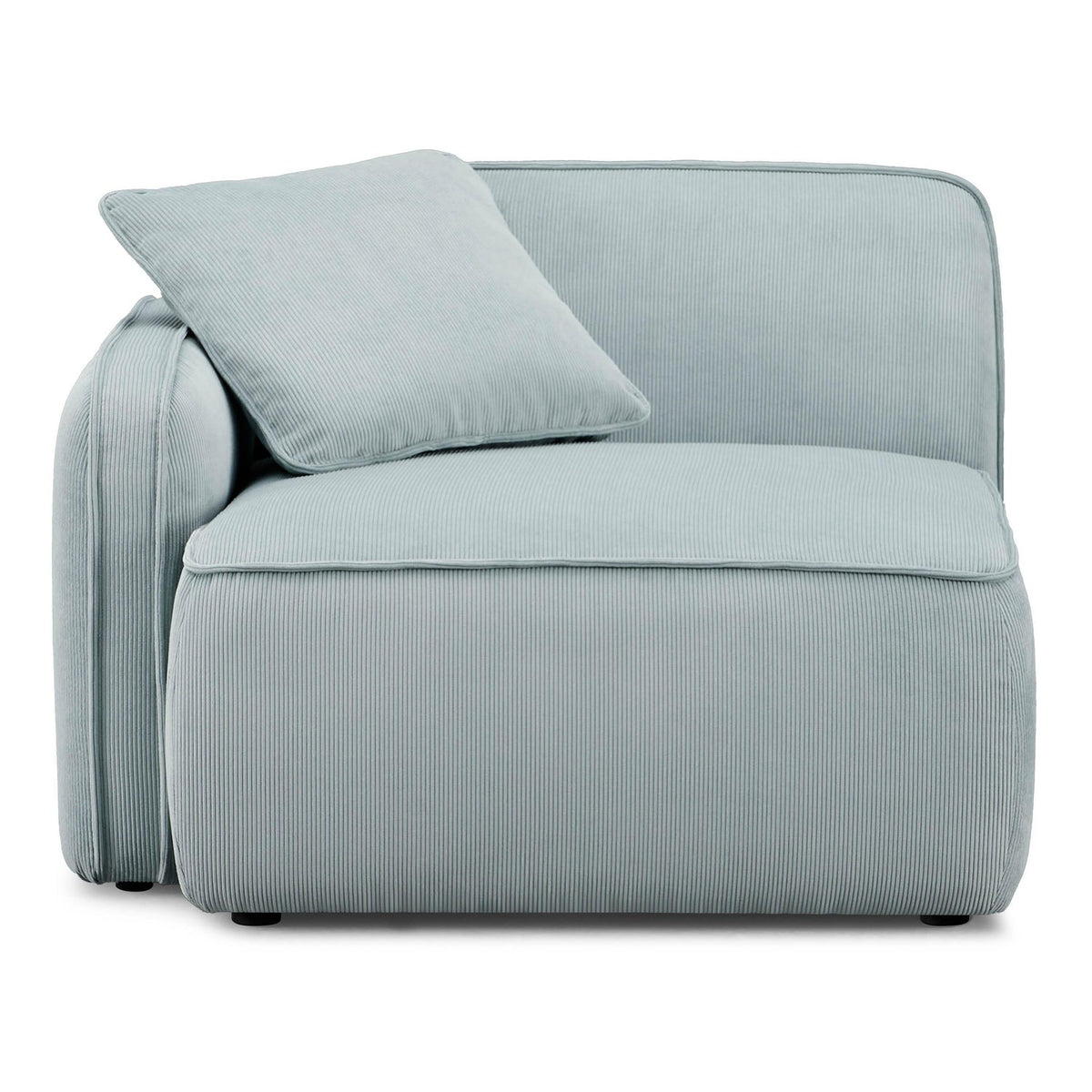 TOV Furniture Travie Sea Blue Performance Corduroy Velvet LAF Corner Chair