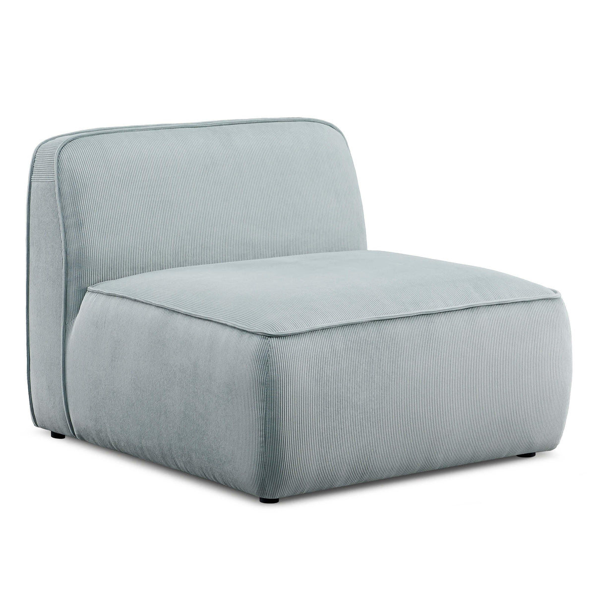 TOV Furniture Travie Performance Corduroy Velvet Armless Chair in Sea Blue corduroy velvet, primary product view