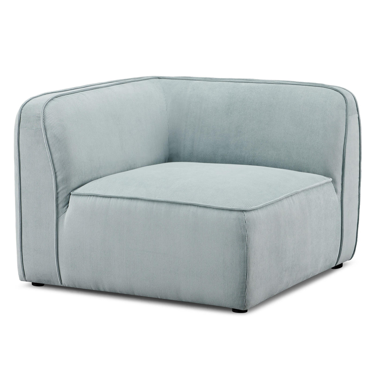 TOV Furniture Travie Performance Corduroy Velvet Corner Chair in sea blue, primary view