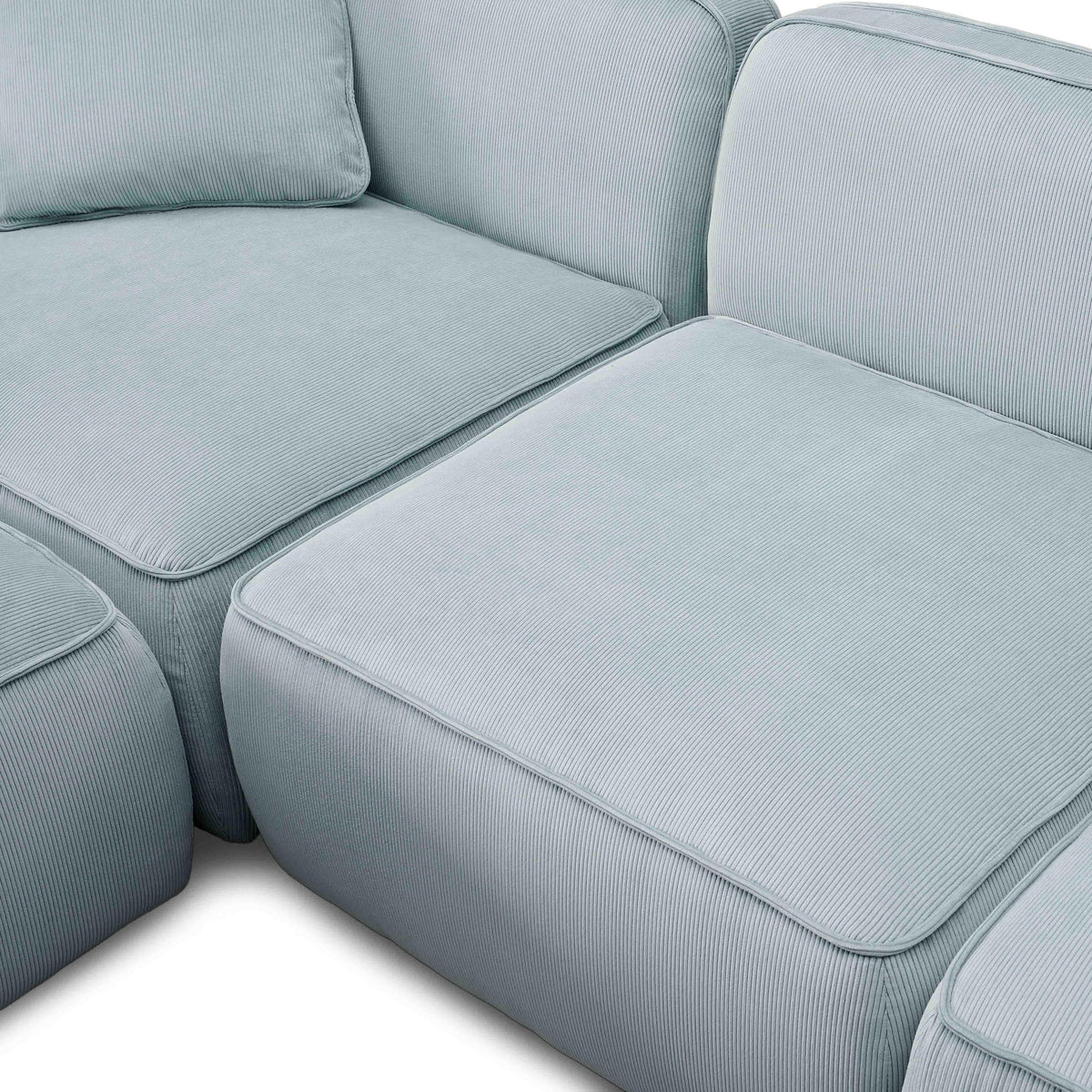 TOV Furniture Travie Sea Blue Performance Corduroy Velvet  6-Piece Modular U-Sectional Sofa