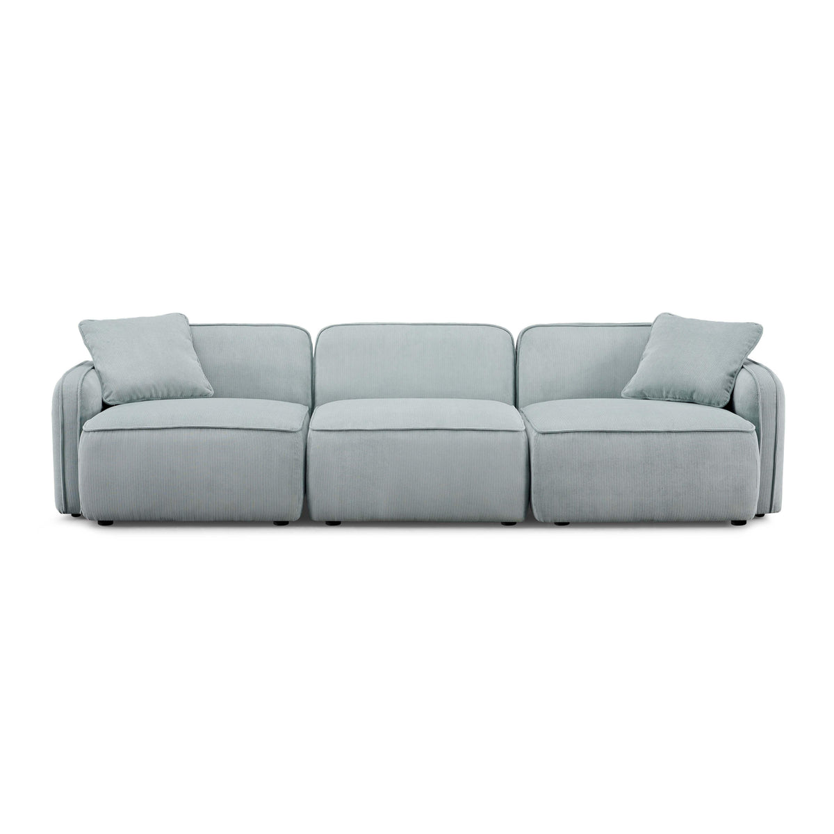 TOV Furniture Travie Sea Blue Performance Corduroy Velvet Modular Sofa