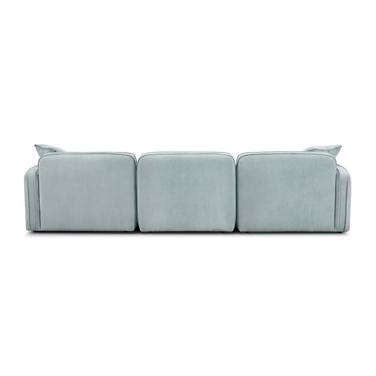 TOV Furniture Travie Sea Blue Performance Corduroy Velvet Modular Sofa