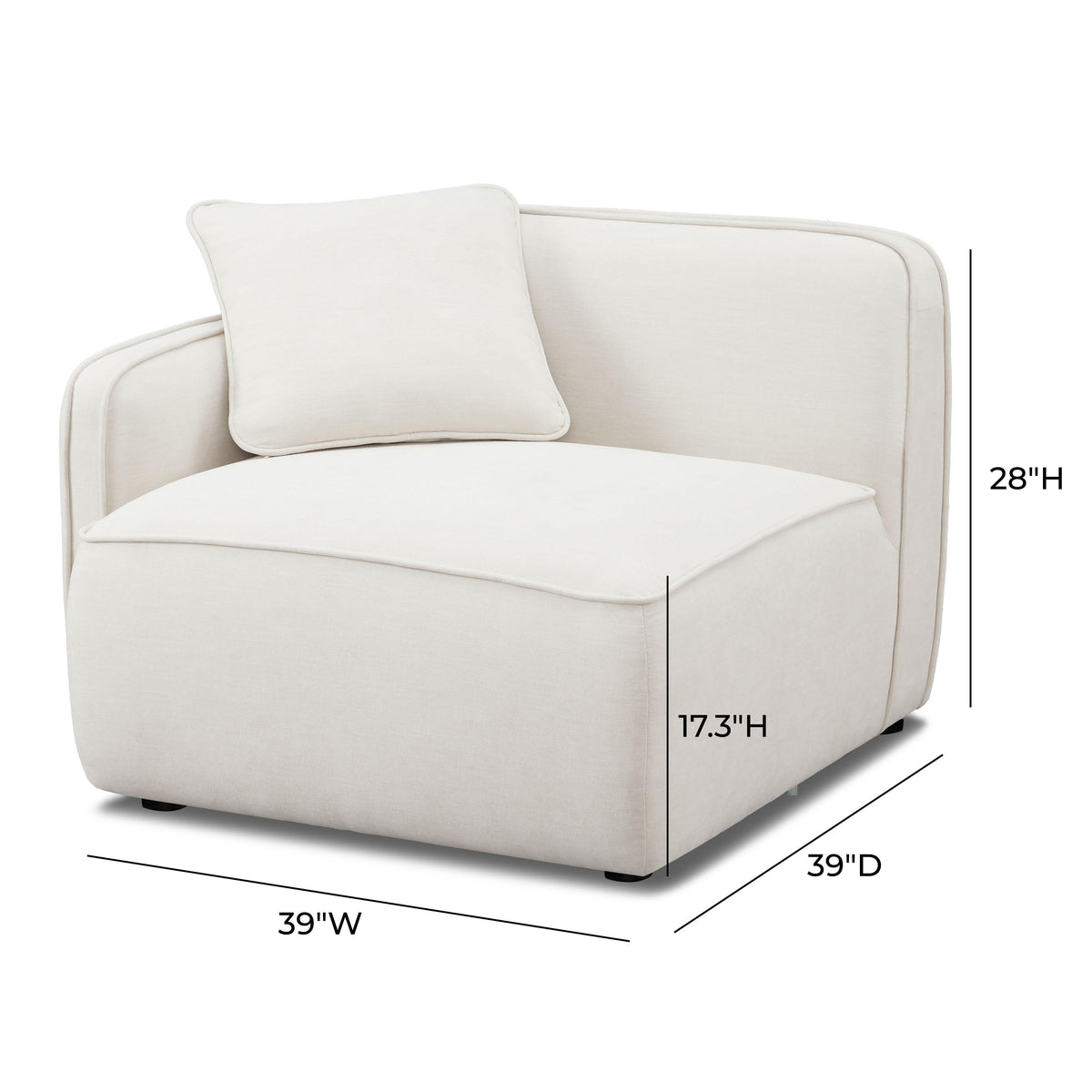 TOV Furniture Travie Sand Upcycled Performance Linen LAF Corner Chair
