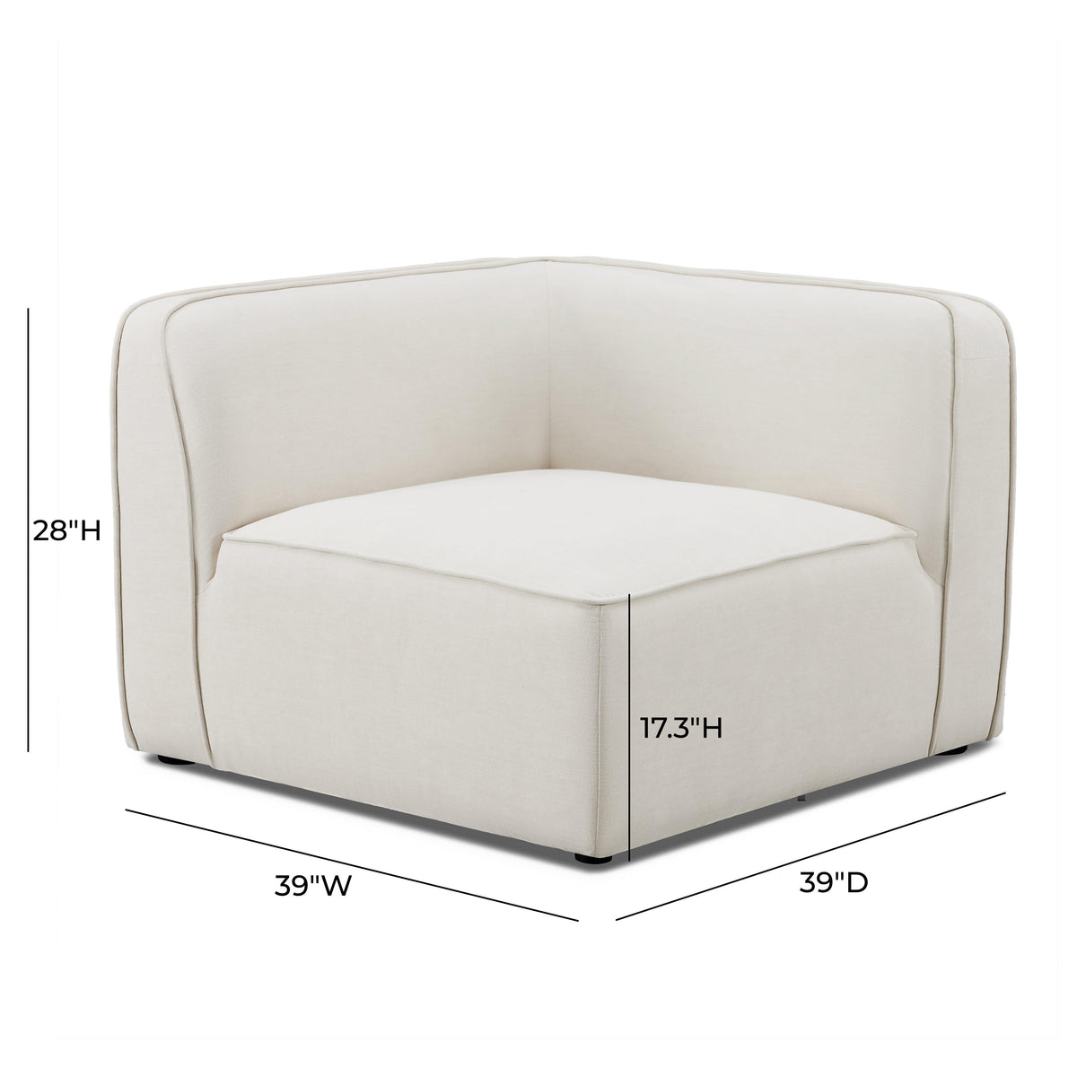 TOV Furniture Travie Sand Upcycled Performance Linen Corner Chair