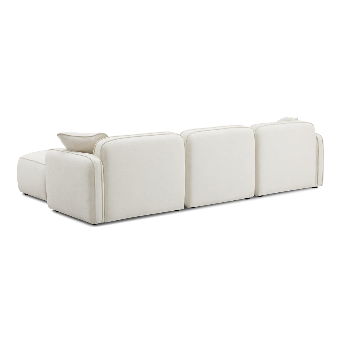 TOV Furniture Travie Sand Upcycled Performance Linen 4-Piece Modular Sectional Sofa