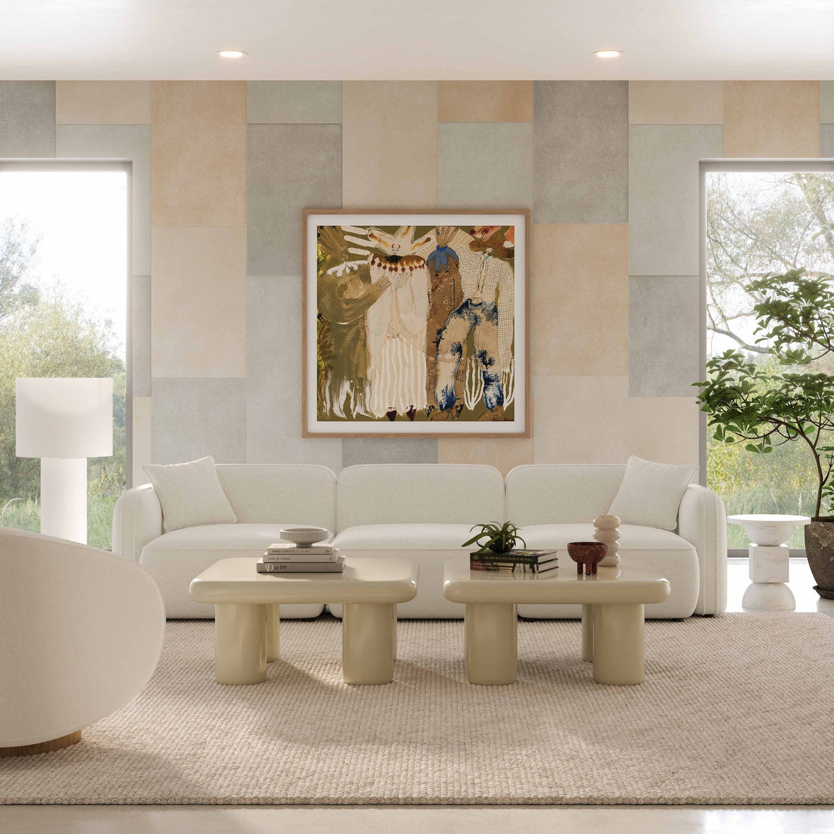 TOV Furniture Travie Sand Upcycled Performance Linen Modular Sofa