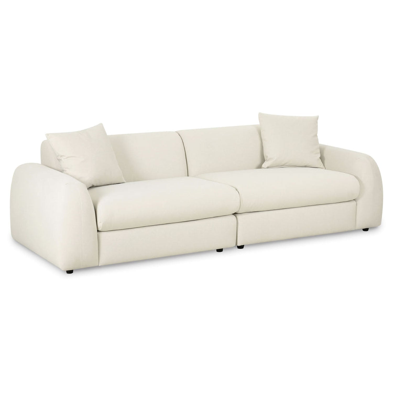 TOV Furniture Kourtney Cream Faux Mohair Sofa