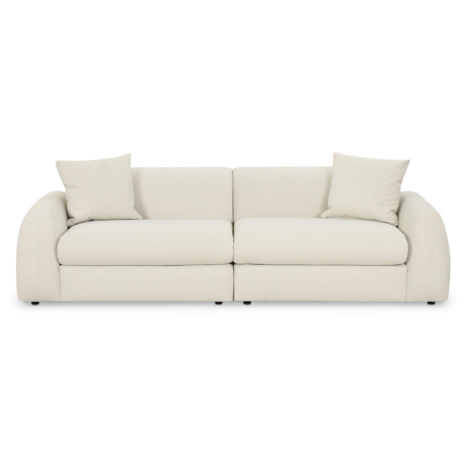 TOV Furniture Kourtney Cream Faux Mohair Sofa
