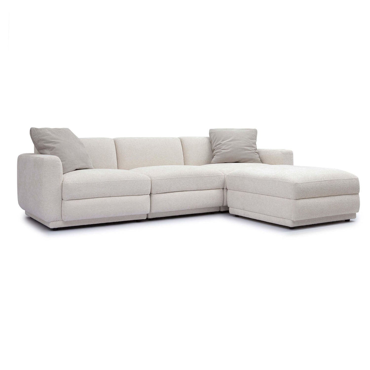 TOV Furniture Perry 4-Piece Cream Chenille Modular Sectional Sofa