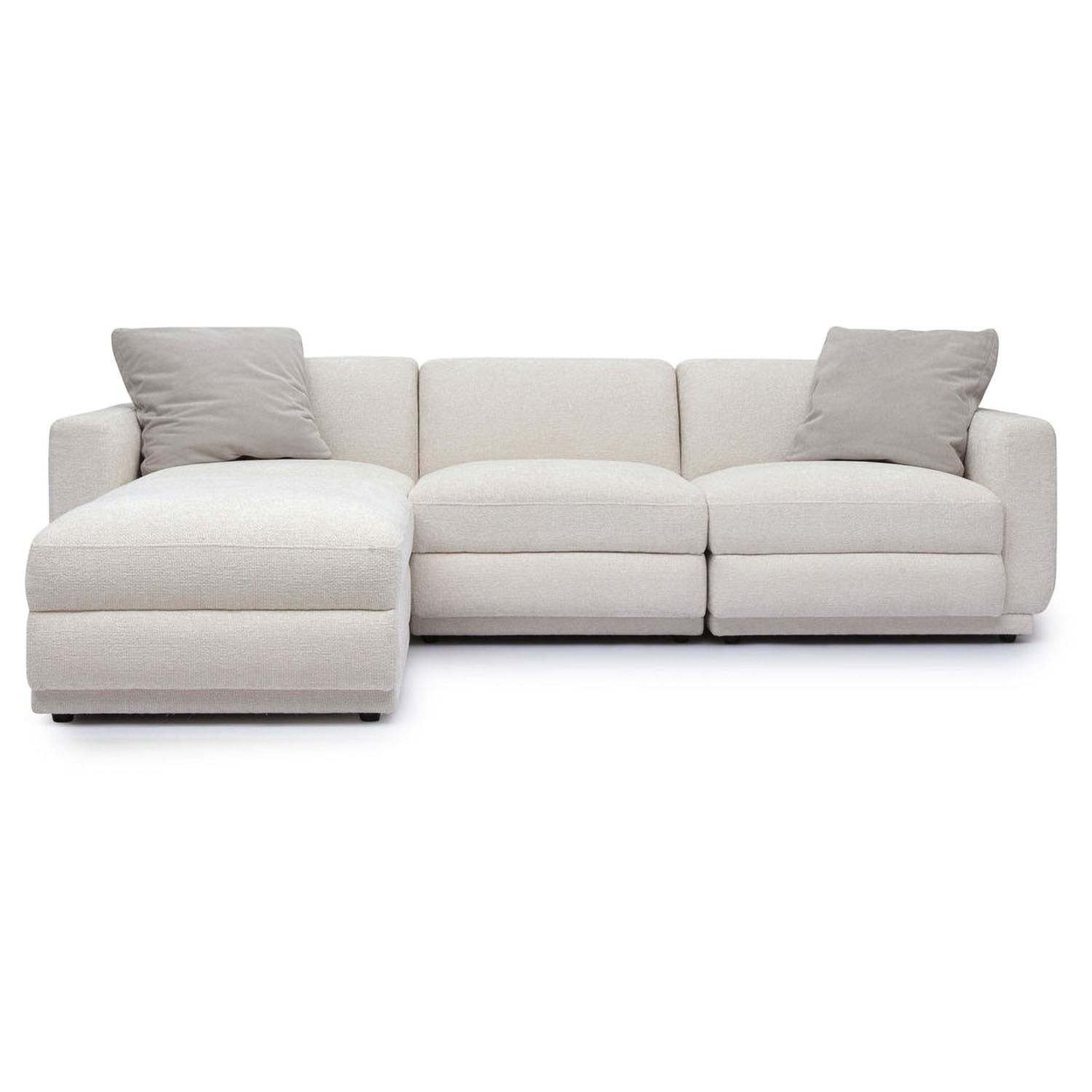 TOV Furniture Perry 4-Piece Cream Chenille Modular Sectional Sofa