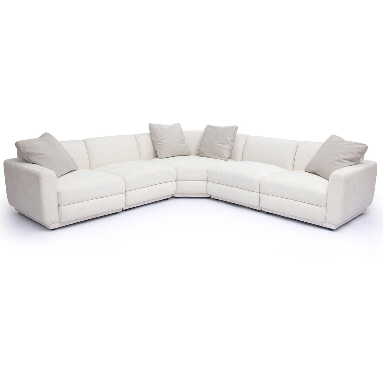 TOV Furniture Perry 5-Piece Cream Chenille Modular L-Sectional Sofa
