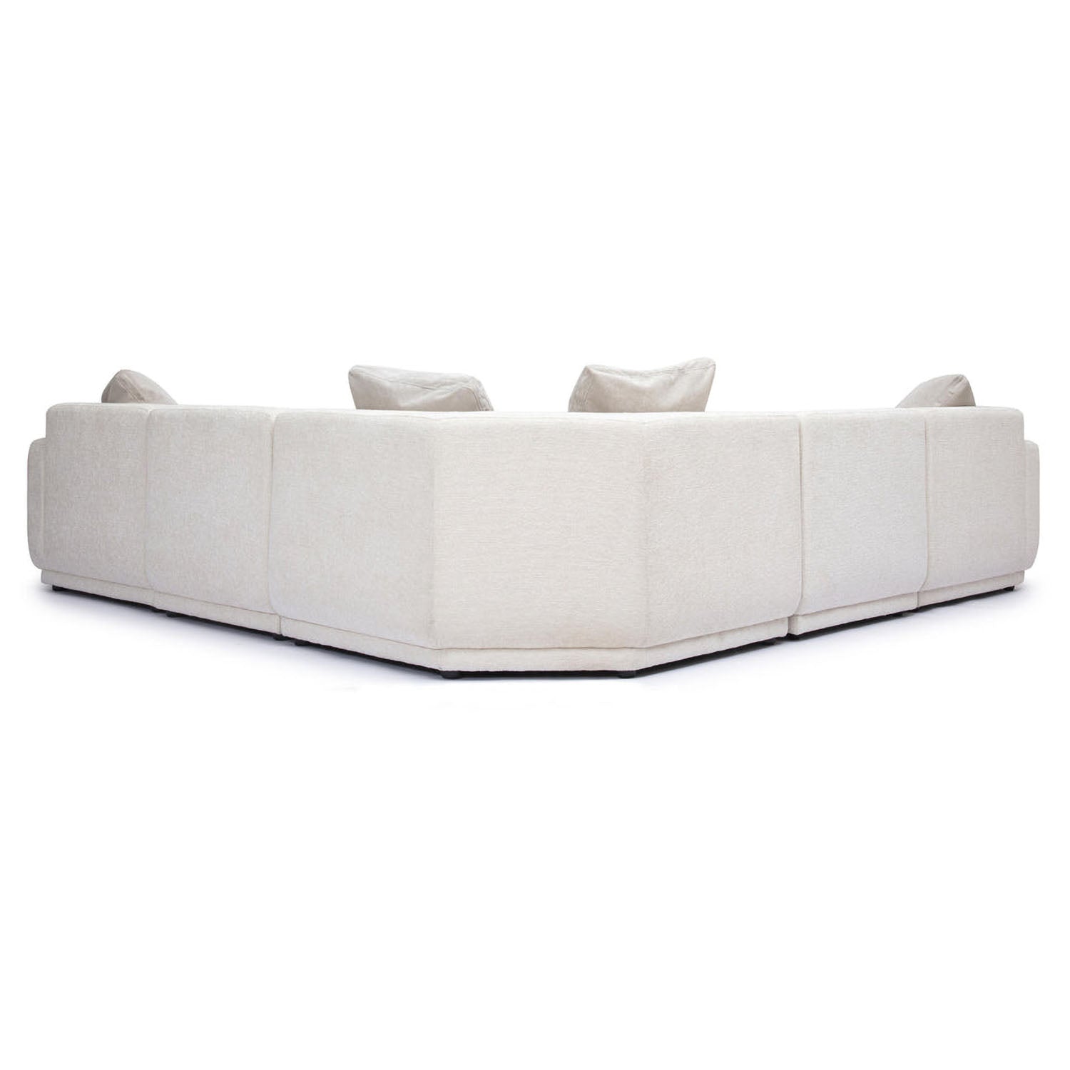 TOV Furniture Perry 5-Piece Cream Chenille Modular L-Sectional Sofa