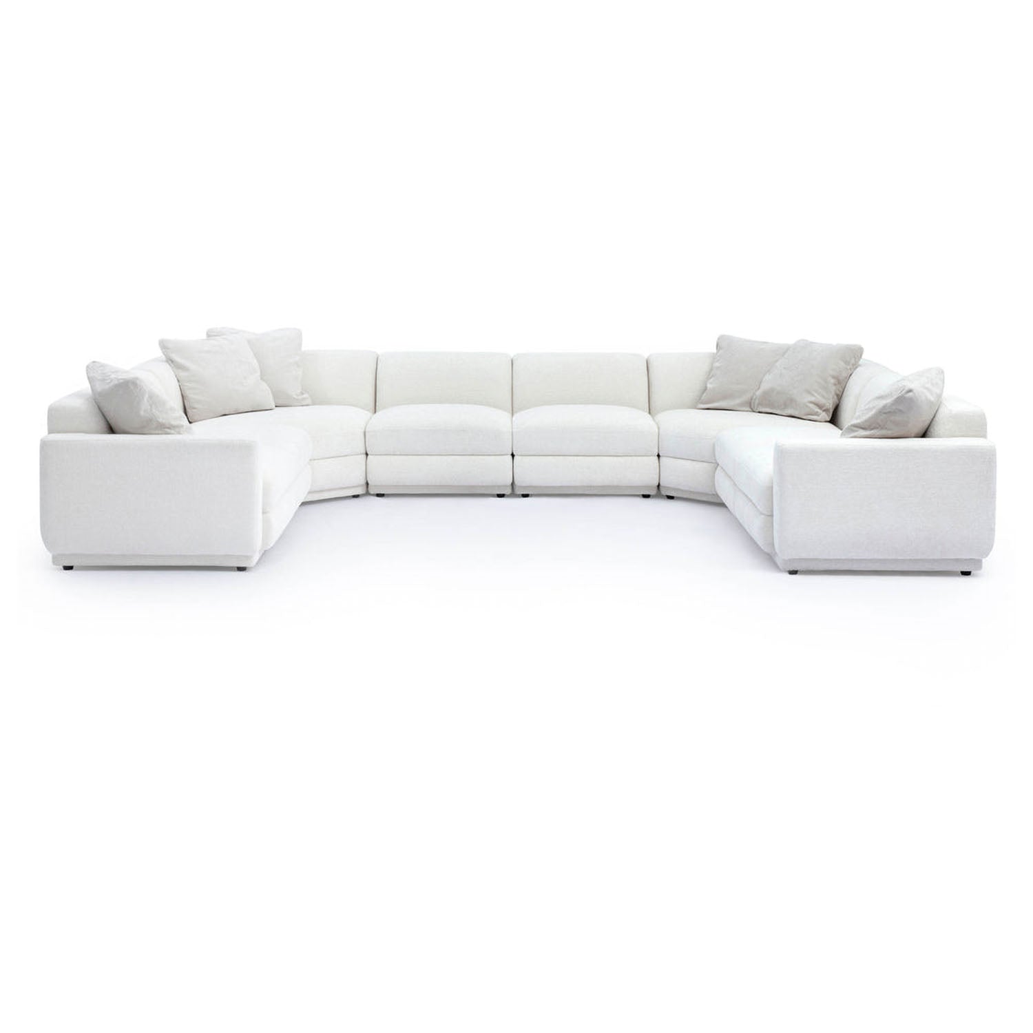 TOV Furniture Perry 8-Piece Cream Chenille Modular Large U-Sectional Sofa