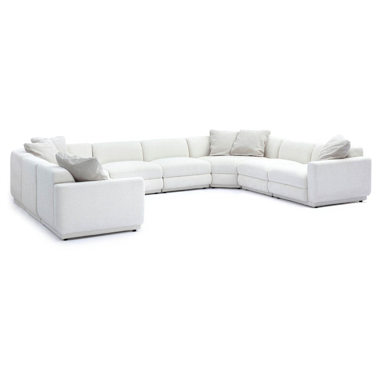 TOV Furniture Perry 8-Piece Cream Chenille Modular Large U-Sectional Sofa