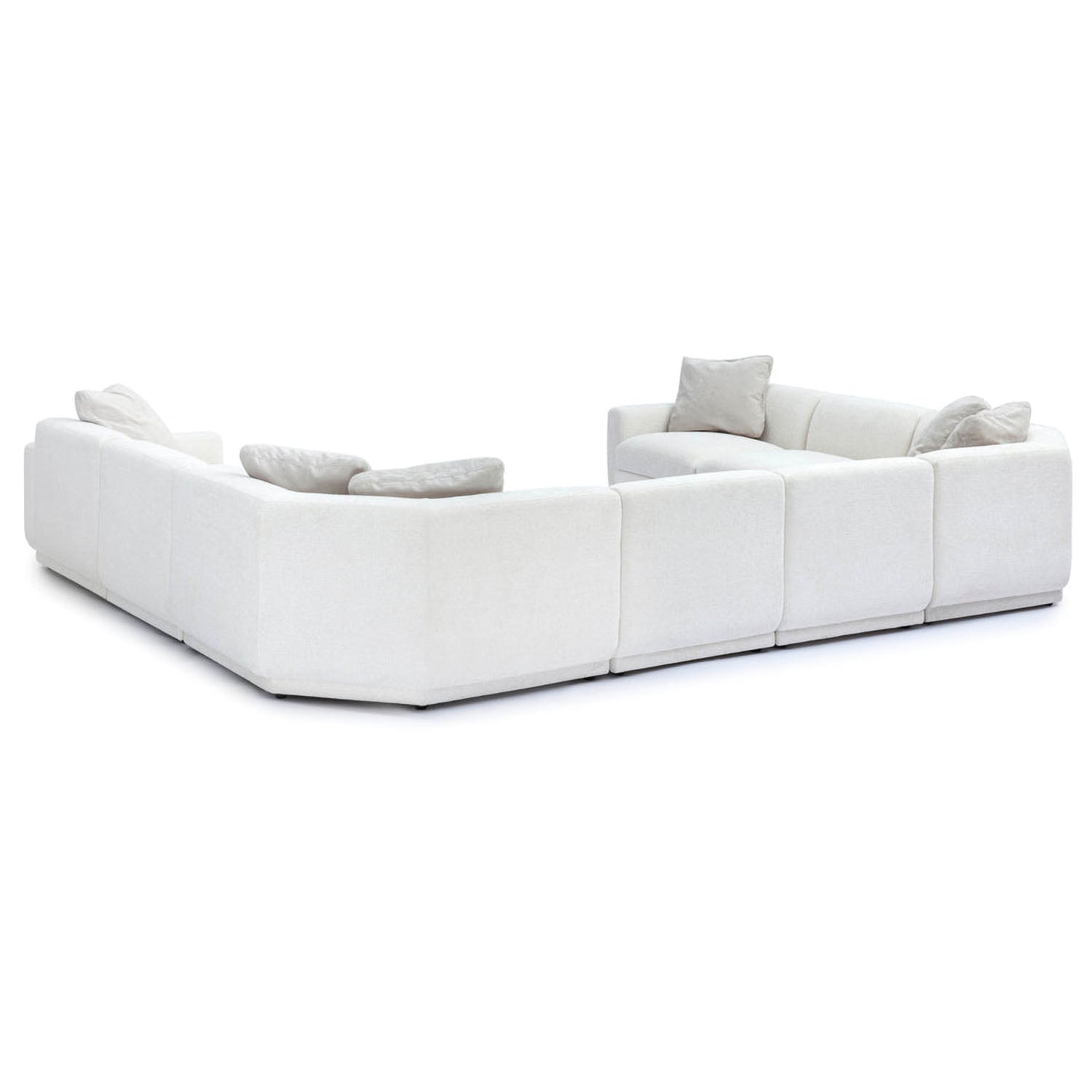 TOV Furniture Perry 8-Piece Cream Chenille Modular Large U-Sectional Sofa