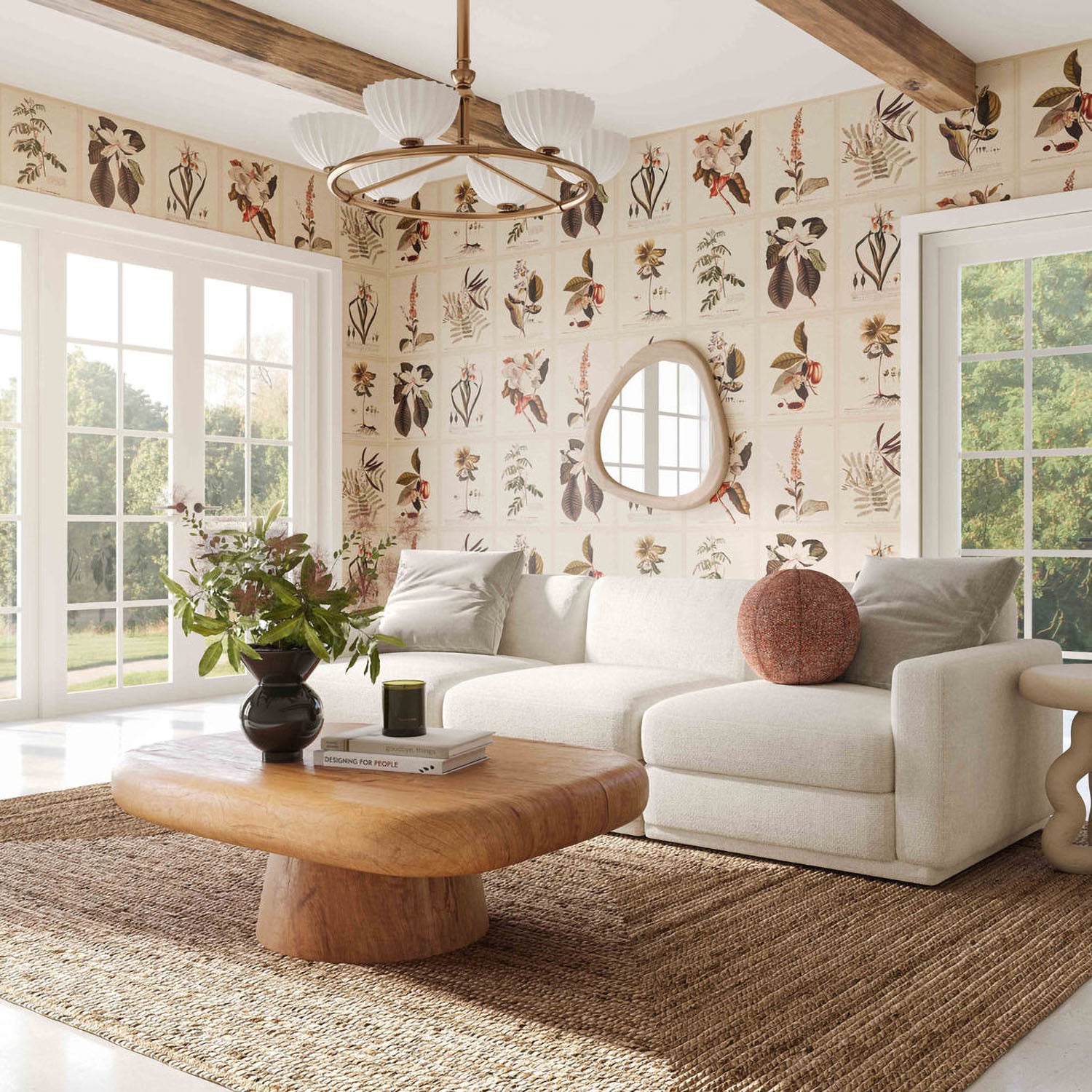 TOV Furniture Perry Cream Chenille Modular Sofa