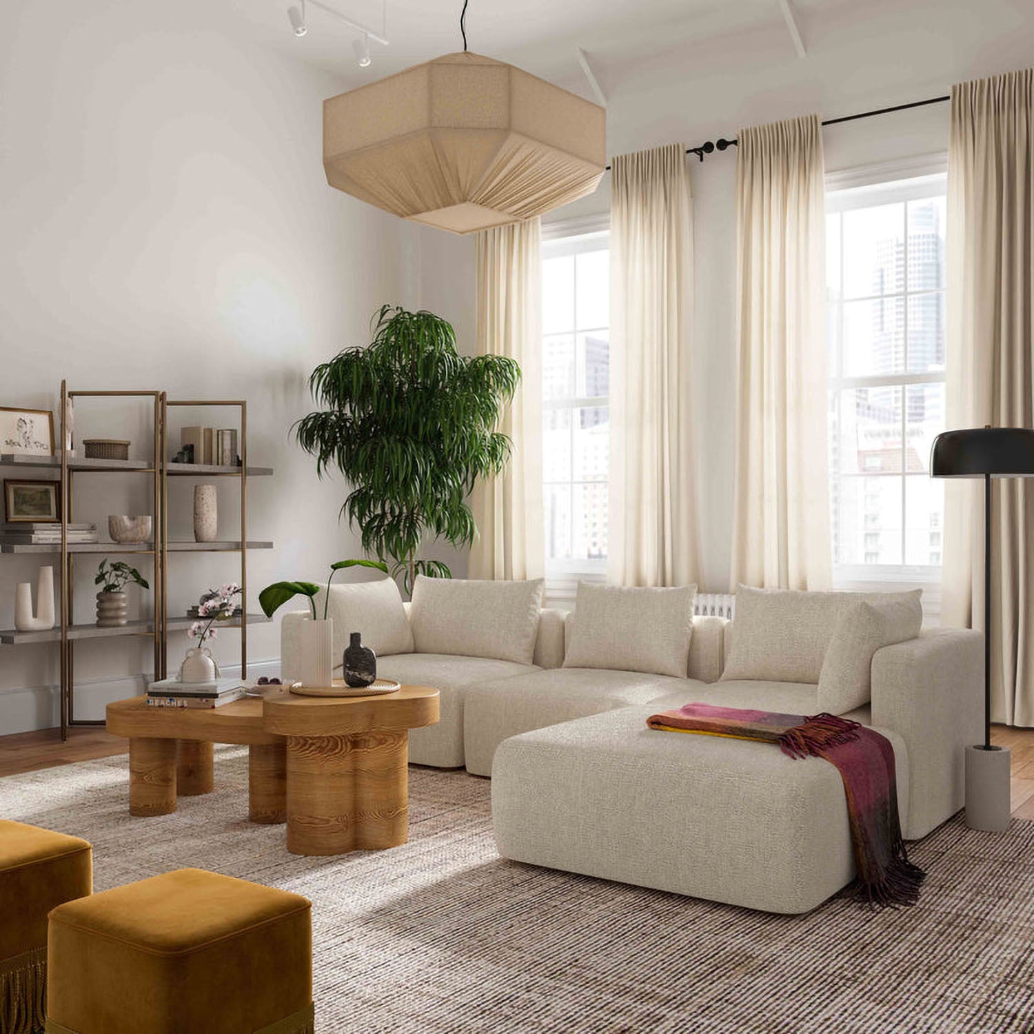 TOV Furniture Hangover 4-Piece Modular Sectional Sofa