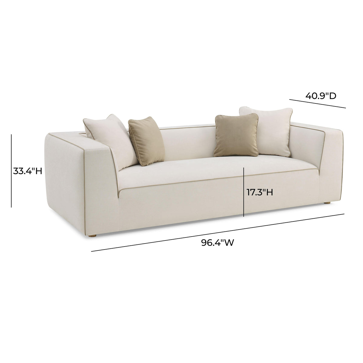 TOV Furniture Tristine Cream Linen Sofa