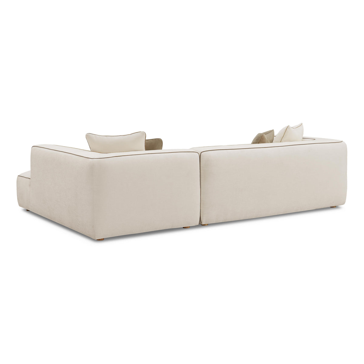 TOV Furniture Tristine Cream Linen L-Shaped 2-Piece Sectional Sofa