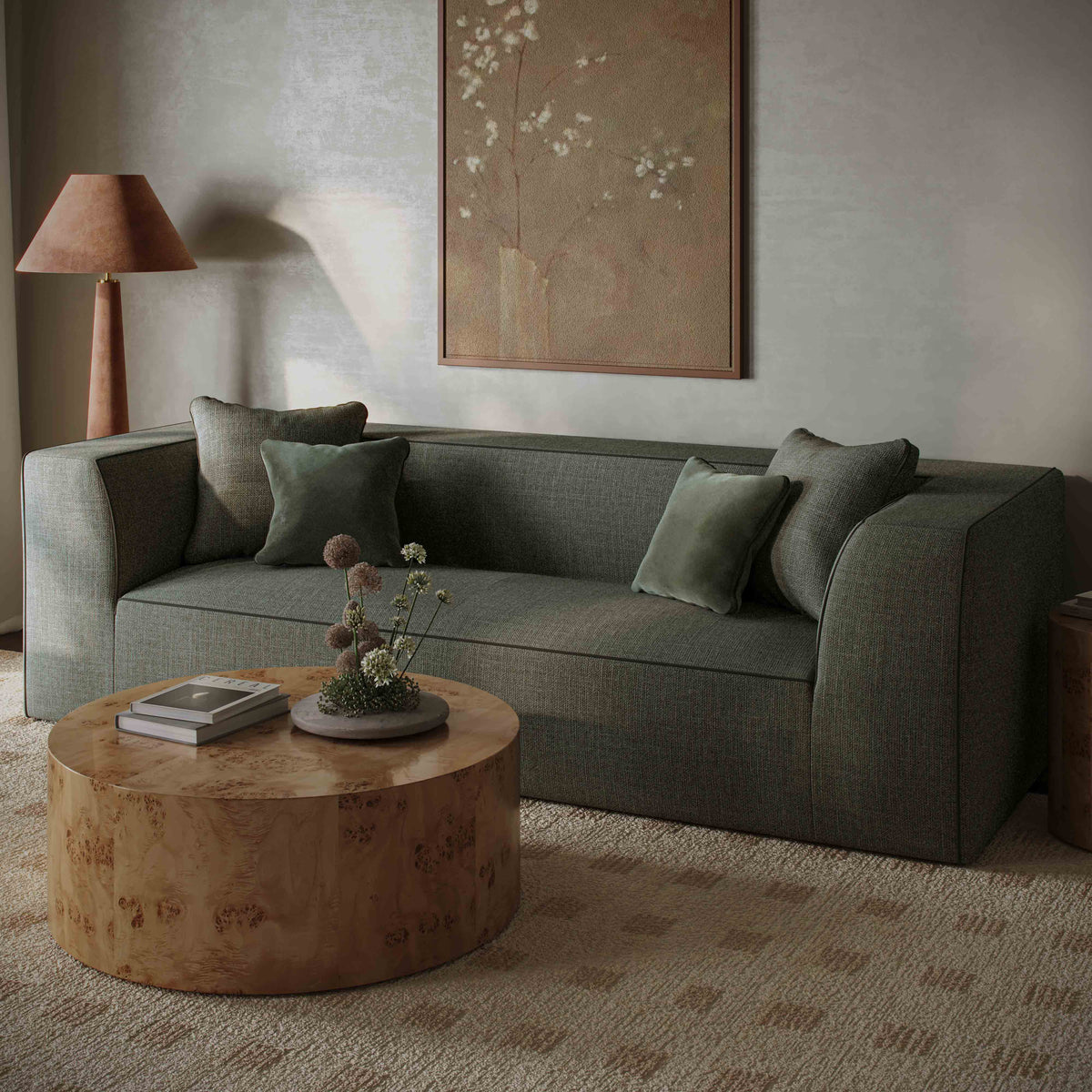 TOV Furniture Fig Natural Burl Drum Round Coffee Table