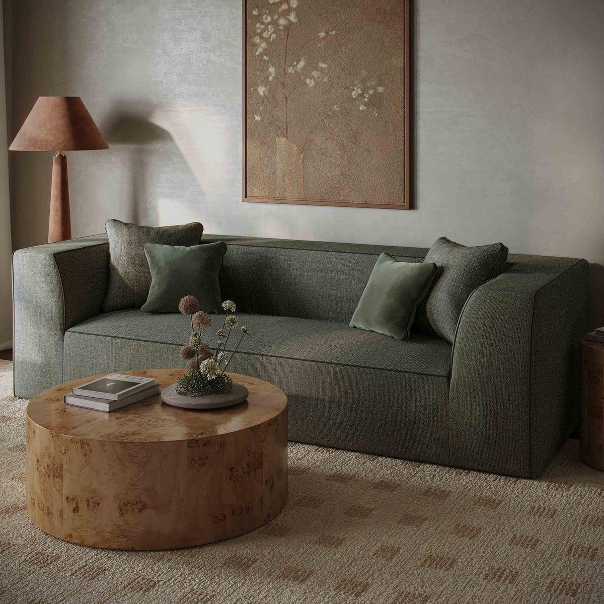 TOV Furniture Fig Natural Burl Drum Round Coffee Table