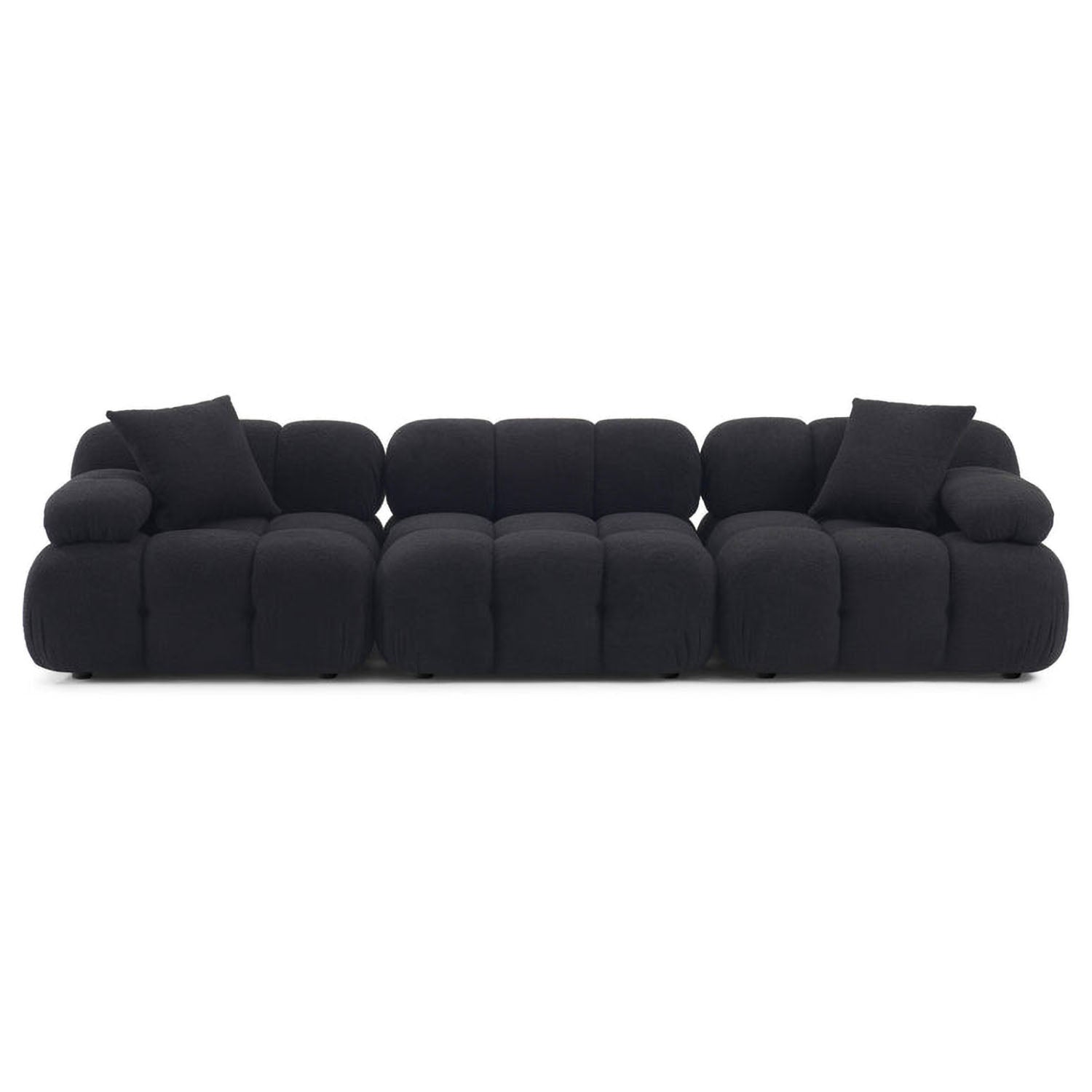 TOV Furniture Calliope Black Vegan Shearling Modular Sofa
