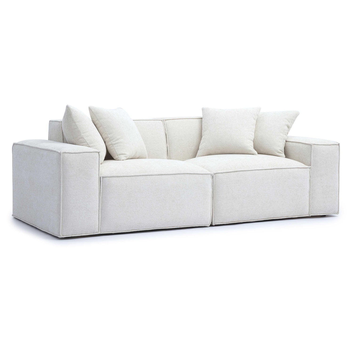 TOV Furniture Mindy Chenille Basketweave Modular Loveseat