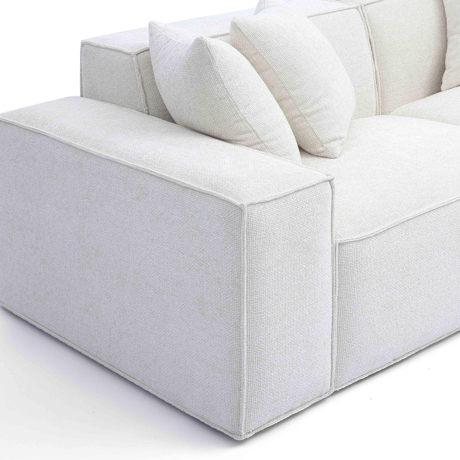TOV Furniture Mindy Chenille Basketweave Modular Loveseat