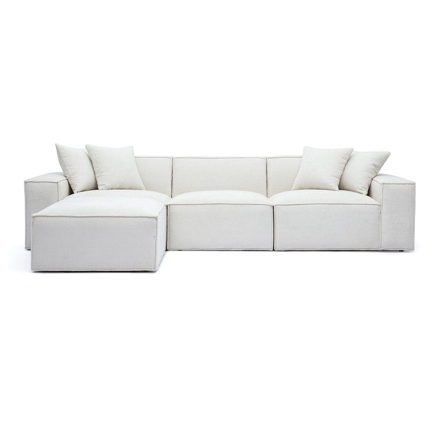TOV Furniture Mindy Chenille Basketweave Modular Sectional Sofa