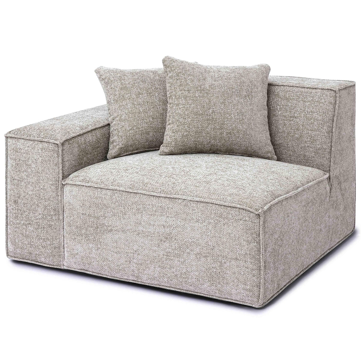 TOV Furniture Mindy Chenille Basketweave Corner Chair