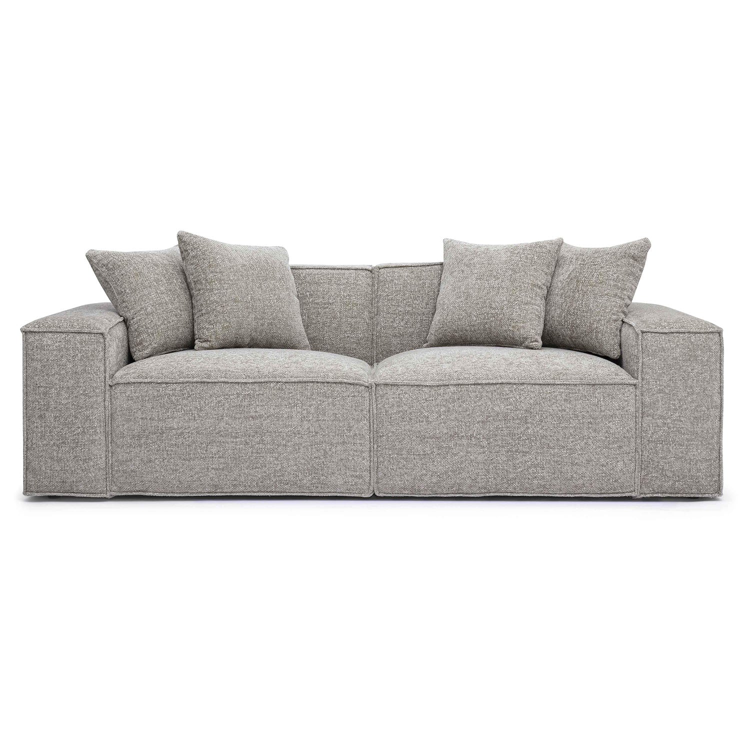 TOV Furniture Mindy Chenille Basketweave Modular Loveseat