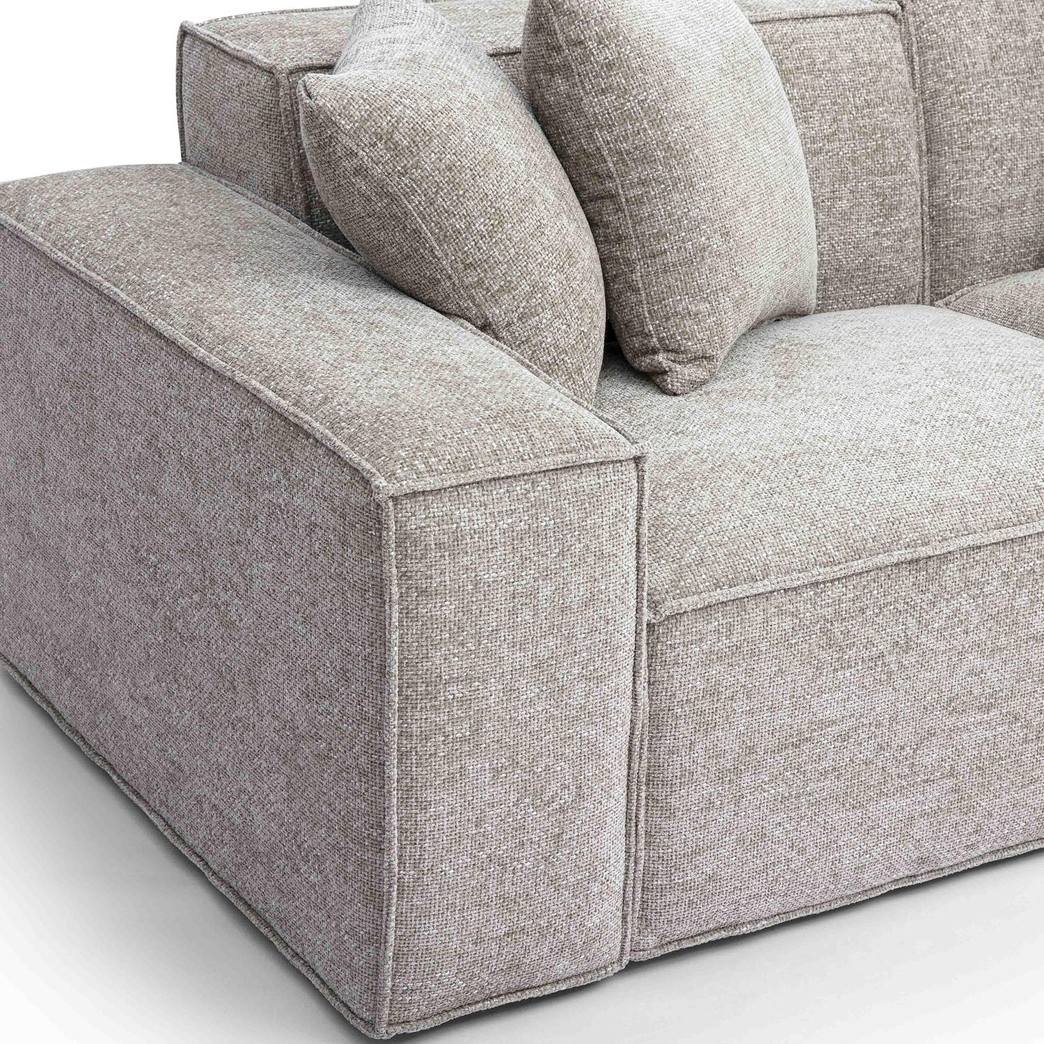 TOV Furniture Mindy Chenille Basketweave Modular Loveseat